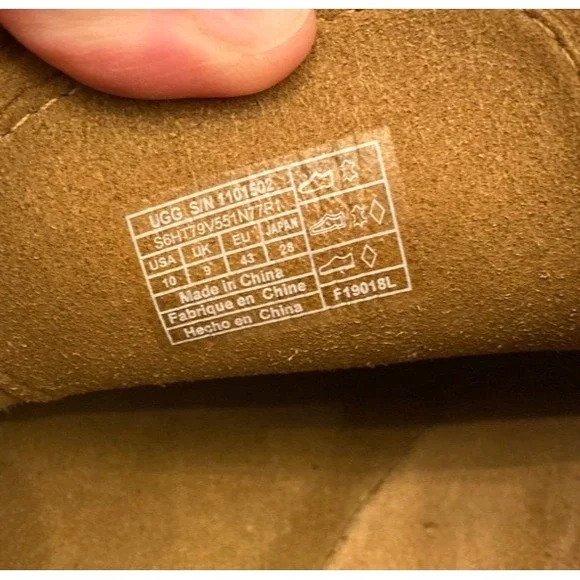 UGG Beach Moc Chukka Mens 10 EU 43 1101502 Lightweight Brown Leather Unlined - Picture 7 of 9